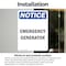 Signmission Emergency Generator, 3.5 in W x Rectangle, Vinyl Decal OS-2PACK-NS-D-35-V-11856 - alternate 3